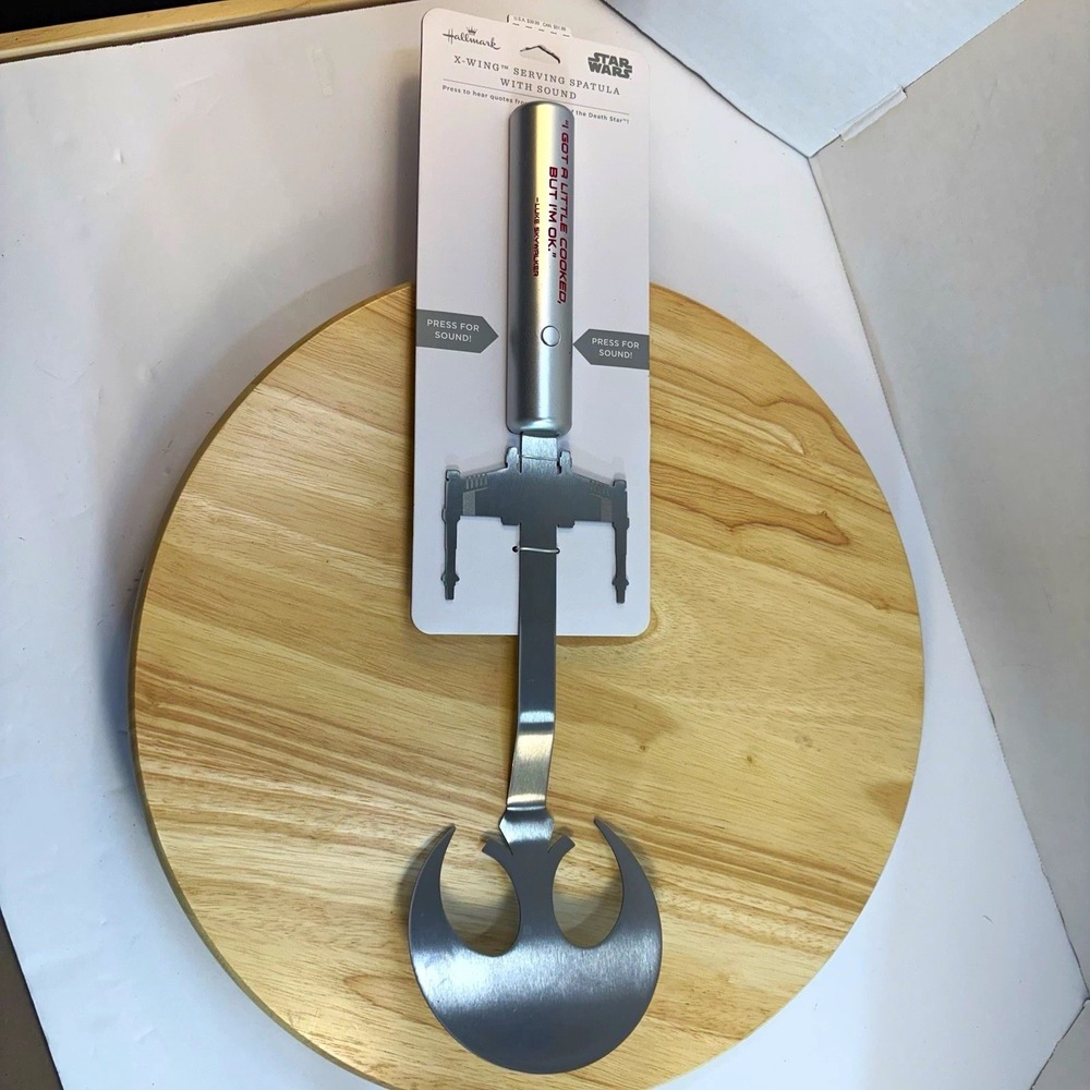 Hallmark Star Wars X-Wing Serving Spatula Luke Skywalker Sound Silver Metal